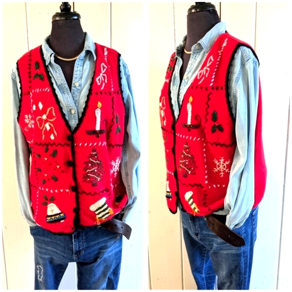Ugly Christmas Vest! Sz L - Picture 1 of 9